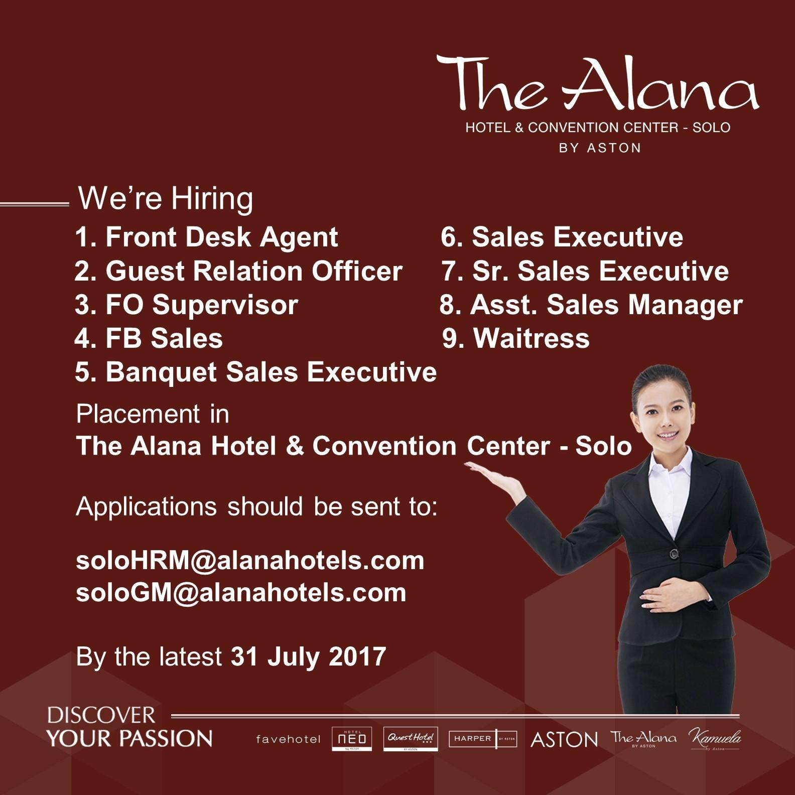 The Alana by Aston Solo Jobs | Hotels Jobs News